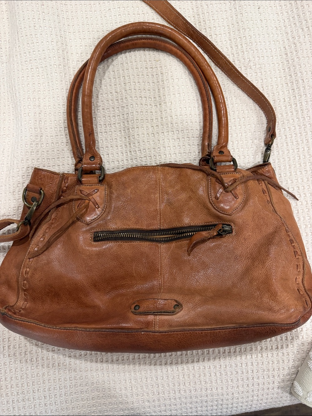Bed Stu Leather purse Leather Satchel Handbag in Cognac Brown - Women Bags - Picture 2 of 9